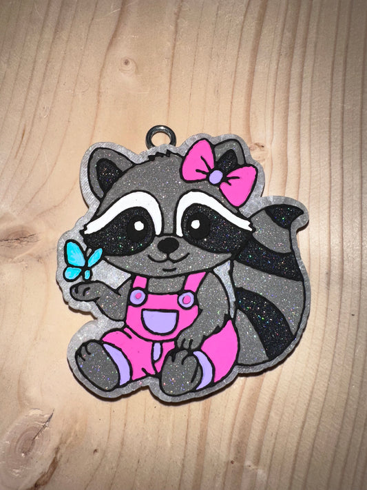 raccoon with butterfly